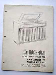 Rock Ola Model 450 451 Jukebox Parts Catalog Original 1970 Phonograph Music - Picture 1 of 4