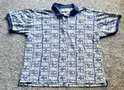 Vintage High Sierra Shirt Extra Large Blue All Over Print NatureFish Outdoor - Image 1 of 4