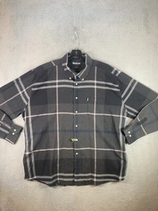 Barbour Shirt Mens 2XL XXL Black Tailored Fit Plaid Flannel Button Down Classic - Picture 1 of 11
