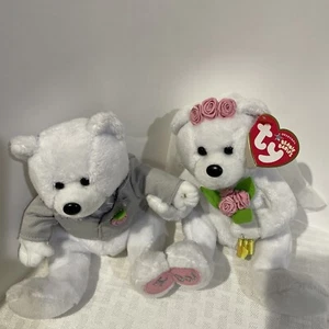 TY Beanie Baby We Do Wedding Bear Duo Bride & Groom 2004 - Picture 1 of 8