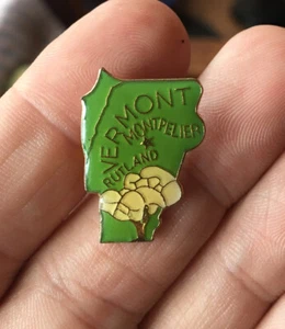 Vermont Emaille Pin NOS 80er Tourist Souvenir Hut Anstecktasche Rutland Montpelier - Bild 1 von 2