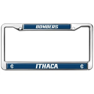 Ithaca College Bombers Design Full Size Standard License Plate Metal Frame - Picture 1 of 7
