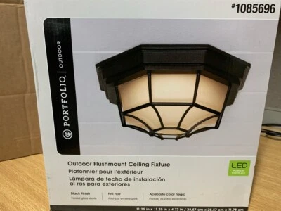 Portafolio LED 11,25 pulgadas W Negro Exterior Montaje Al Ras Luz ENERGY STAR Foto 1 de 4