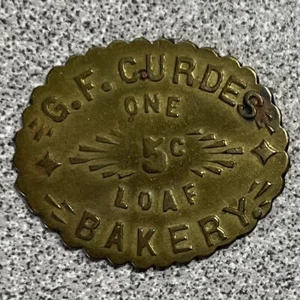 G.F. Curdes 5 Cents Loaf Bakery Good for Token Napoleon, Ohio - Picture 1 of 3