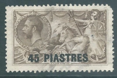 BRITISH LEVANT 1921 George V used 45pi 'Seahorse' SG48 - Image 1 of 2