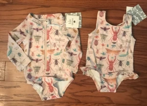 Kate Quinn Badeanzug & Langarm Rashguard Suit Bugs Print 3 - 6 Monate NEU - Bild 1 von 8