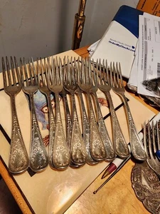 1 Gorham Hindostanee Sterling Silver Lunch Fork 6 3/4" Flatware Pat. 78 salad - Picture 1 of 13