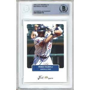2004 Just Minors #29 Prince Fielder Signed Card AUTO RC Beckett BAS Slab Brewers - Picture 1 of 5