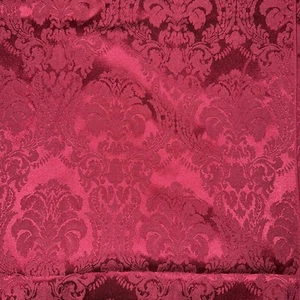 Vintage Deep Red Brocade Floral Table Cloth 60"×100" Rectangle Estate Piece - Picture 1 of 4
