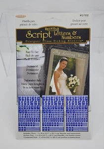 Script Font Armour Rub 'n' Etch Glass Etching Stencil Set Letters & Numbers - Picture 1 of 3