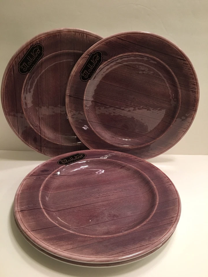 Conjunto de 4 pratos de jantar de melamina IL Mulino novos - Imagem 1 de 2