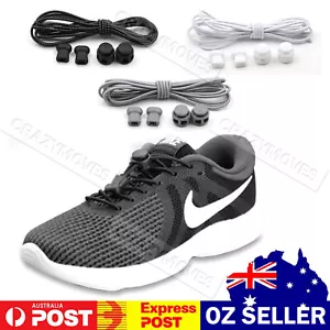 No Tie Shoe Laces Elastic Locking Shoelaces Sports Sneaker Unsiex Adults VIC - Picture 1 of 12