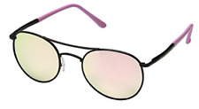 Betsey Johnson 100% UV Pink Black Aviator Sunglasses New Womens