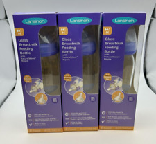 3 Lansinoh Glass Feeding Bottle 240ml/8oz For Babies Toddlers   BRAND NEW!