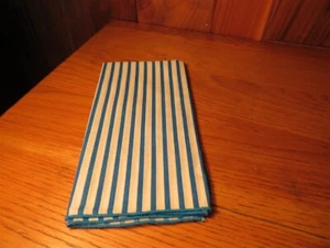 JUEGO DE ROPA DE MESA DE COLECCIÓN/4 SERVILLETAS DE ALGODÓN A RAYAS AZUL MARINO Y BLANCO 16" CUADRADAS - Imagen 1 de 5