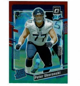 2023 Panini Donruss bewertet Rookie Optik #395 Peter Skoronski rot grün Titanen - Bild 1 von 2