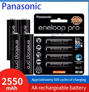 Panasonic Eneloop Pro AA Rechargeable Batteries 2550 mAh Pack of 4 UK STOCK - Picture 1 of 3