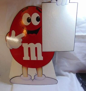MARS M&Ms 1988 Red Character Cardboard Display Standee Adhesive Back RARE VTG - Picture 1 of 8