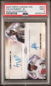 2023 Topps Chrome Update Dual Autographs Luis Robert Jr./Oscar Colas /10 PSA 9 - Picture 1 of 2