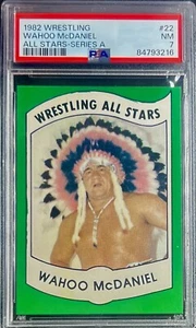 Tarjeta de novato WAHOO MCDANIEL 1982 WRESTLING ALL STARS SERIES #22 PSA 7 RC WWE - Imagen 1 de 2