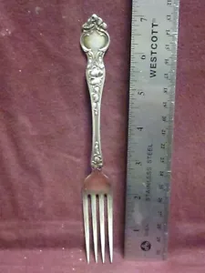 Sterling Wallace VIOLET FORK 7 1/4"  37 grams  monogram  M - Picture 1 of 5