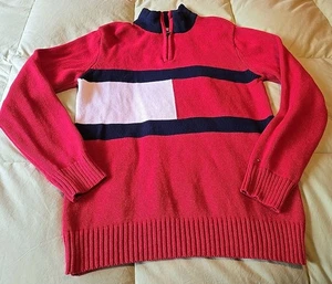 Tommy Hilfiger Color Block Pullover Jungen Größe Large (16-18) Kinder bestickte Flagge - Bild 1 von 9