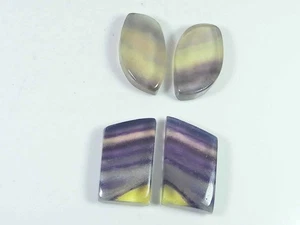 24-27MM Fluorite Matched Pair 2Pcs Fancy Cabochon Crytsal for Earring Making M35 - Picture 1 of 9