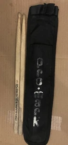 QUATRO 5B PROMARK USA Hickory SQUARE DRUM STICKS + Stick BAG Good Condition RARE - Picture 1 of 9