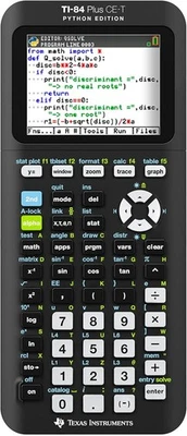 Texas Instruments TI-84 Plus CE-T Python Edition Graphical Calculator black  - Image 1 of 4