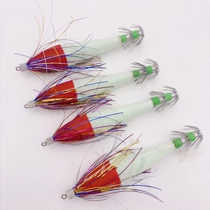 Haute Qualité Pêche Leurre Calmar Crochet Jigs 1pc Universel en Bois Crevettes - Photo 1/12