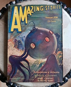 Amazing Stories February 1936 Vol. 10 #8 Vintage Pulp Science Fiction - Imagen 1 de 18