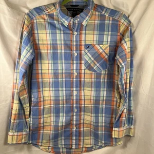 Tommy Hilfiger Button Down Long Sleeve Plaid Shirt Boys Size L 16/18 - Picture 1 of 8
