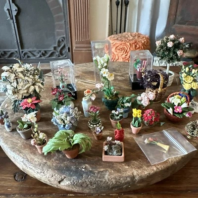 27pc Artisan Dollhouse Miniature Plant Flower Lot 1:12 Scale AB32 - Image 1 of 4