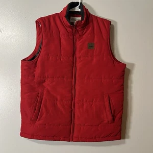 Field & Stream Mens Medium Puffer Vest Full Zip Red Outdoor Hunting Fishing Hike - Picture 1 of 10