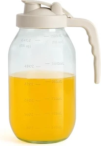 YORY 2 Quart Glass Pitcher with Filter Lid Airtight Cold Water Jug for Clear - Picture 1 of 7