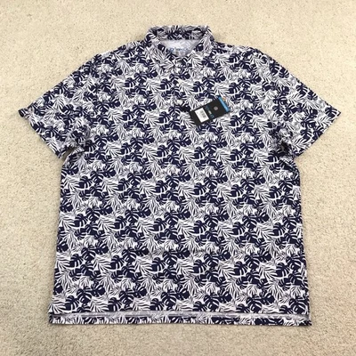 Ibkul рубашка-поло мужская 2XL новый тропический цветочный темно-синий белый - Изображение 1 из 4