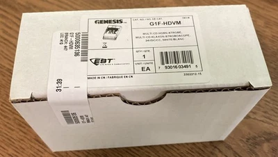 Edwards EST Genesis™ G1F-HDVM Multi CD Horn-Strobe Fire Alarm WHITE New In Box