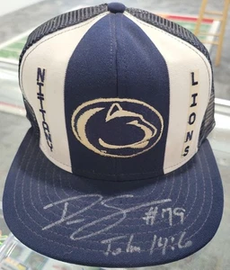 SIGNED Dave Szott Lucky Stripes Penn State Nittany Lions Trucker Hat Cap 80s VTG - Picture 1 of 4