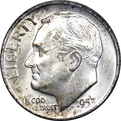 1953-D Roosevelt Dime GEM BU (WR23) Cover