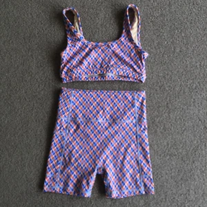 Ceacea womens outfit set activewear top size M + bike shorts size L 090446 - Picture 1 of 13