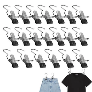 20 Pack Laundry Hooks Hanging Clips Clothes Pins Closet Hanger Organizer Clamps - Picture 1 of 6