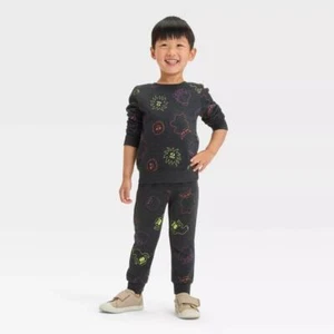 Boys Cat & Jack Halloween MONSTERS Sweatshirt & Jogger Pants Size 12 m 3T 4T NWT - Picture 1 of 1