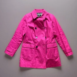 Talbots Hot Pink zweireihiger Langarm gefütterter Trenchcoat mit Taschen Größe 8 - Bild 1 von 11