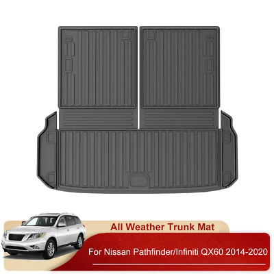 Car Rear Trunk Mat + Backrest Mat for Nissan Pathfinder/Infiniti QX60 2014-2020 - Imagem 1 de 4