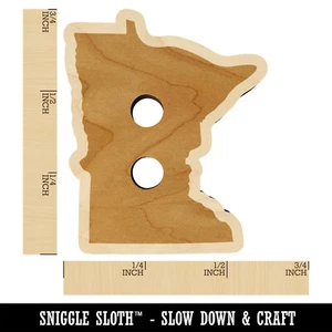 Minnesota State Silhouette Wood Buttons for Sewing Knitting Crochet DIY Craft - Picture 1 of 10