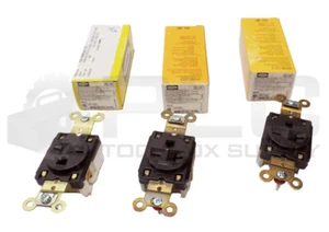 LOT OF 3 NEW HUBBELL HBL5461 SINGLE RECEPTACLE 20A 250V 2 POLE 3 WIRE GROUNDING - Picture 1 of 5