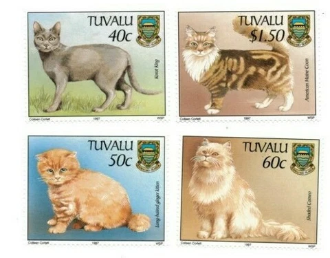 FULL SHEETS Tuvalu 1997 SC 746-9 - Domestic Cats - 4 Sheets of 40 - MNH Cover