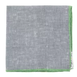 Fiori Di Lusso Gray Solid Linen Pocket Square - 12 3/8" x 12 3/8" (788) - Picture 1 of 4