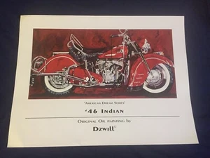 American Dream Series 1946 Indian Motorcycle 12x16 Lithograph  - Picture 1 of 2