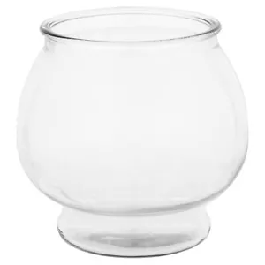 Hocking Footed Glass Fishbowl 1 Gal Round Crystal Clear for Betta Fish Aquarium - Picture 1 of 7